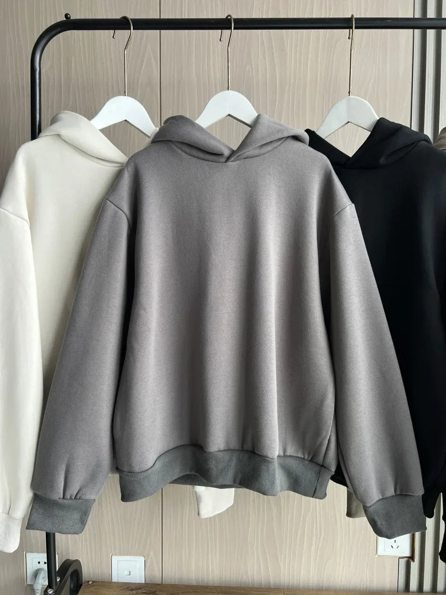 2024 Autumn/Winter new TRAF women's multi-color selection classic simple all-in-one hooded loose long-sleeved hoodie sweatpants
