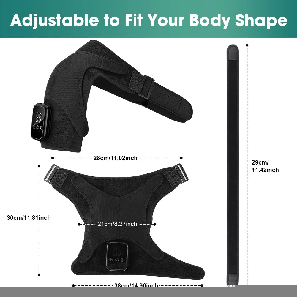Vibration Shoulder Steamer Belt Heated Shoulder Warmer Massager Electric Smart Massage Machine Temperature Adjust