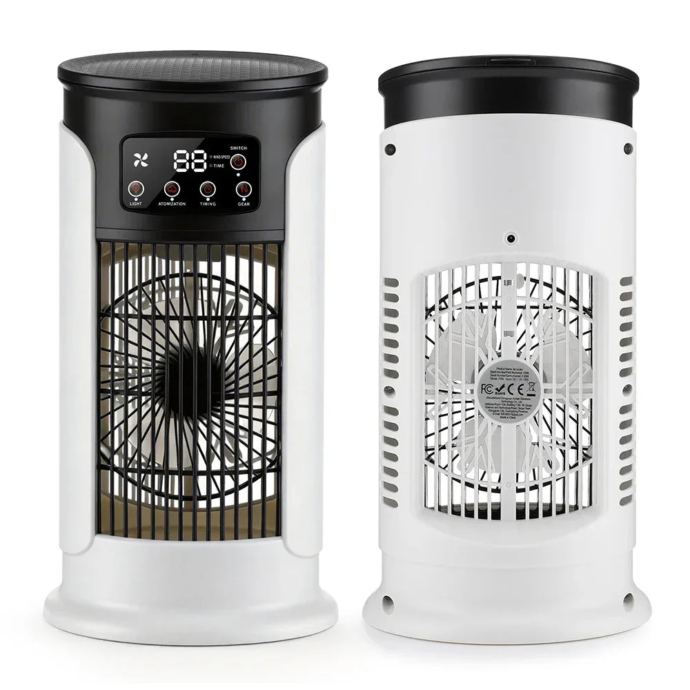 Air Conditioner Portable Desktop Air Cooler Fan with LED Night Light & Humidifier, Mini Mist Cooling Fan for Office Home