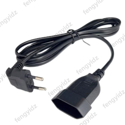 Europea 90 Degree Male Plug To Female Socket Power Extension Cable For PC Computer PDU 0.3m/0.6m EU 2Prong Bend Angled Cord