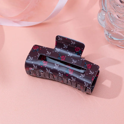Valentine's Day Romantic Pink And Red Heart Grab Plastic Clip Large Square Hair Claw Back Updo Shark Clip Gifts For Grilfriend
