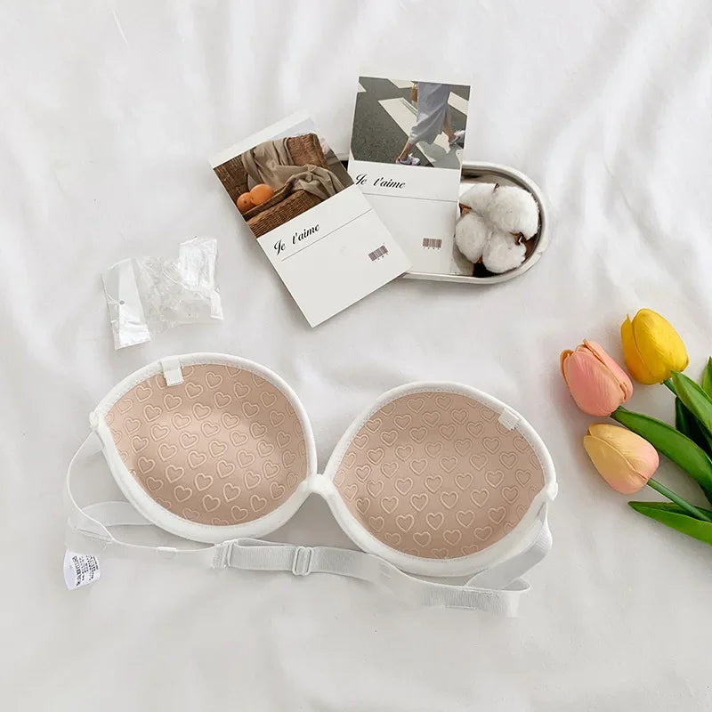 Strapless Lace Bras for Women Sexy Lingerie Backless Invisible Wireless Bralette 1/2 Cup Push Up Underwear Girls Backless Bras