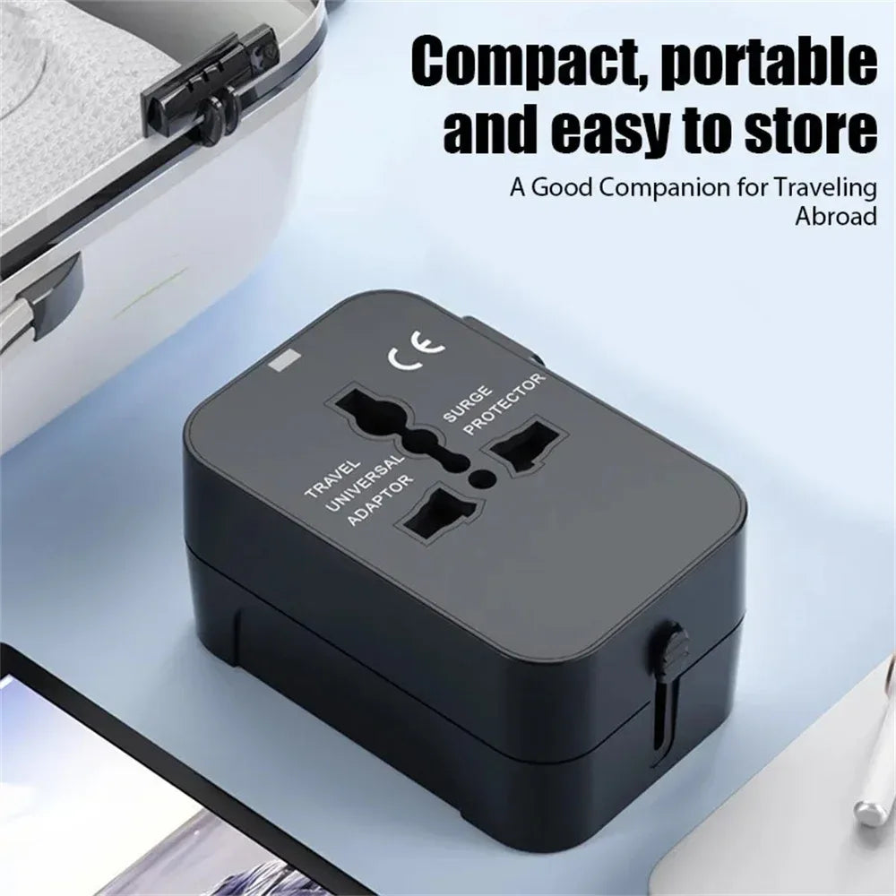 Universal Travel AC Power Adapter with Dual USB Ports EU US UK AU Outlet Converter Socket Plug Global Conversion Charger