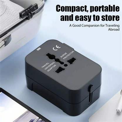 Universal Travel AC Power Adapter with Dual USB Ports EU US UK AU Outlet Converter Socket Plug Global Conversion Charger