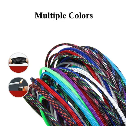 1-50M 2mm Insulated PET Braid Sleeves Sleeving High Density Cable Sheath Wrap Cable Protector Braid For Wires