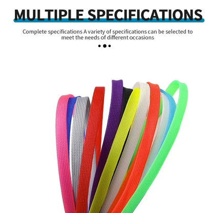 1m/5m/10m Flame Retardant Nylon Braided Wire Mesh Tubing PET Expandable Sleeving Cable and Wire Protection