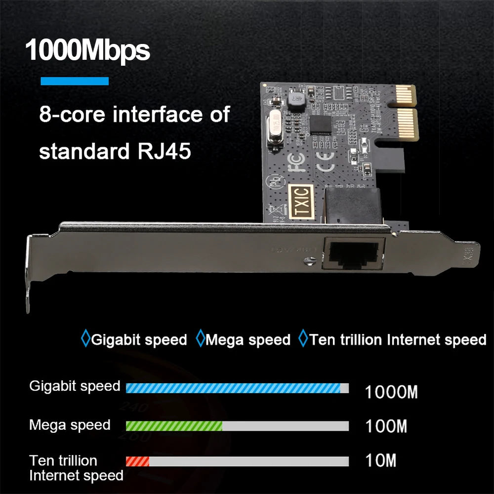 2.5G PICE To RJ45 Network Card RTL8125B chip 2500Mbps RJ45 PCI Express Converter Lan Ethernet Gigabit Adapter For Win7/8/10/11