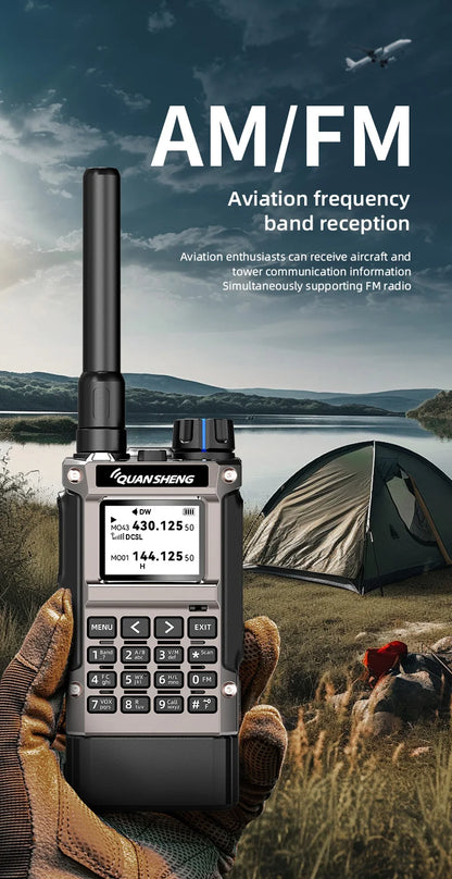 Quansheng UV-K1(8) Air Band Walkie Talkie 50-600MHz Full Band Receive UHF VHF Ham Radio Wireless Frequency Copy Type-C Charging
