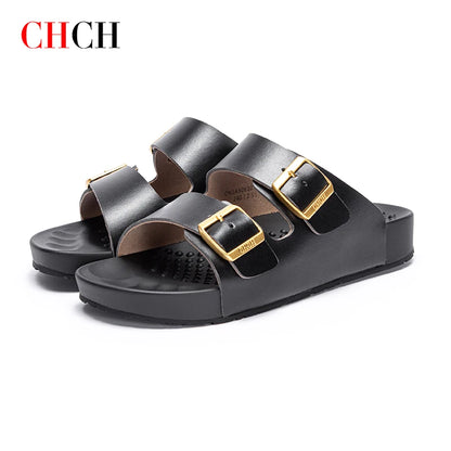 New Summer Beach Soft base massage Slippers Casual Double Buckle Non-slip Clogs Slides Women Men Slip on Flip Flop Shoe