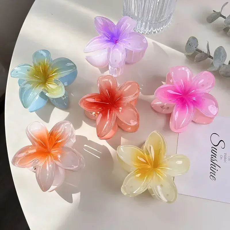 New Flower Shape Hair Claw Clips for Women Girls Barrette Crab Claw Clip Ponytail Hairpins Bath Beach Headwear Hair Accessories