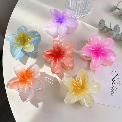 New Flower Shape Hair Claw Clips for Women Girls Barrette Crab Claw Clip Ponytail Hairpins Bath Beach Headwear Hair Accessories