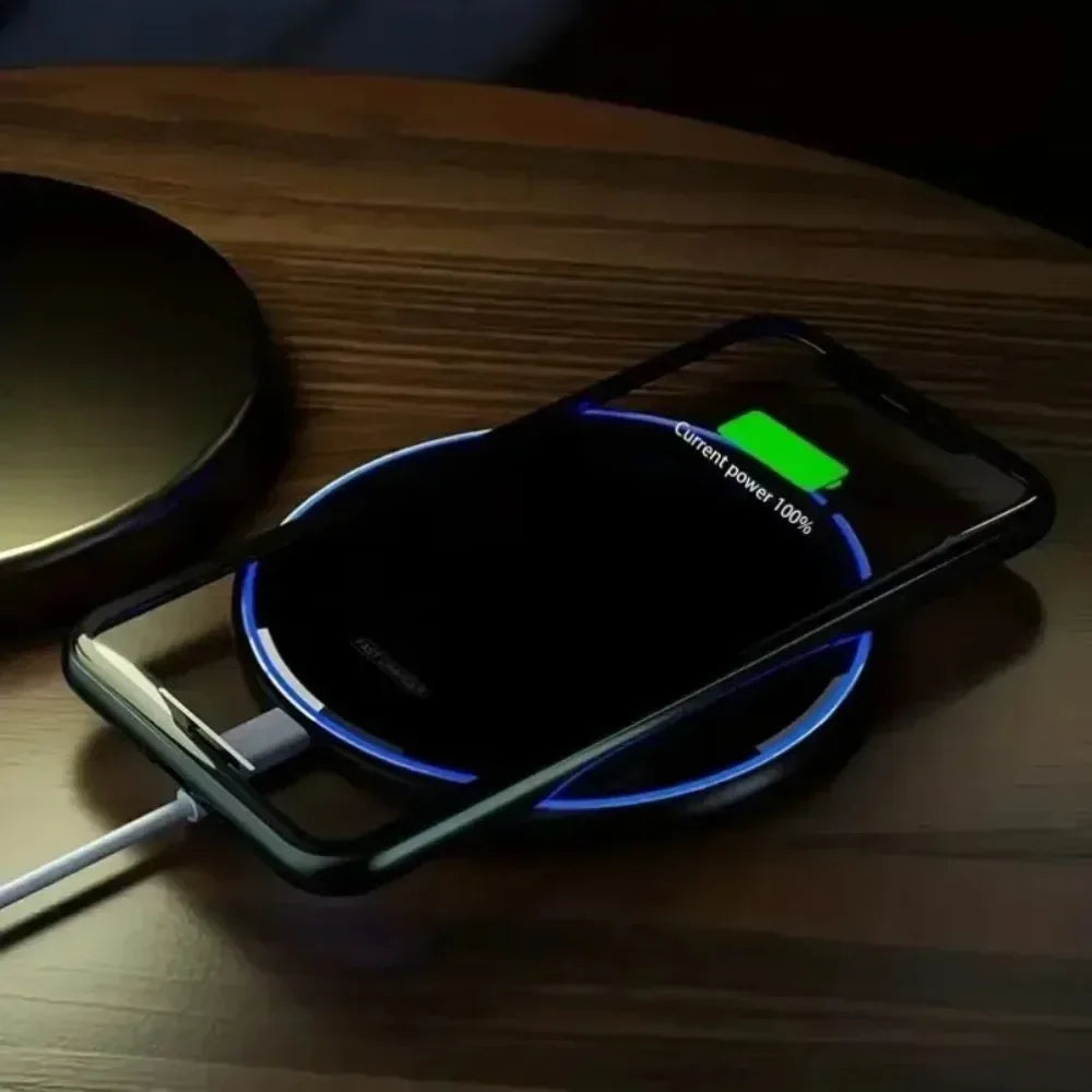 LED Night Light Wireless Charger Stand Pad For iPhone 16 15 14 13 12 Pro Max Samsung S25 S24 Xiaomi Quick Fast Charging Station