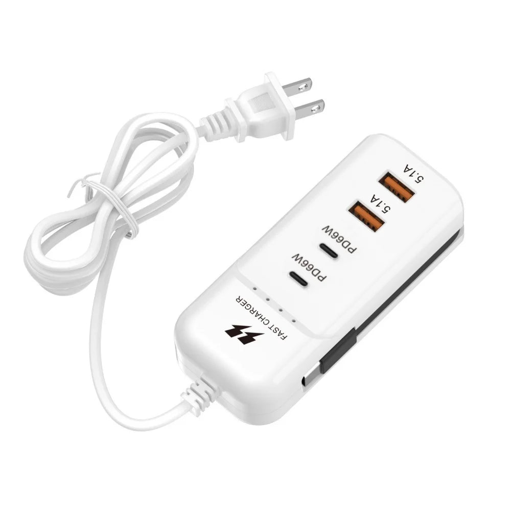 66W Muti Ports USB Type C Charger Socket EU/US/UK Fast Charging Plug Wall Adapter For Xiaomi Samsung Xiaomi Charger Power Strip