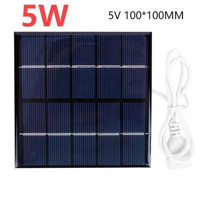 3/5W Battery Charger Solar Panel USB Output Polycrystalline Solar Panel Mobile Power Supply Lightweight for Charger 3.7V Battery