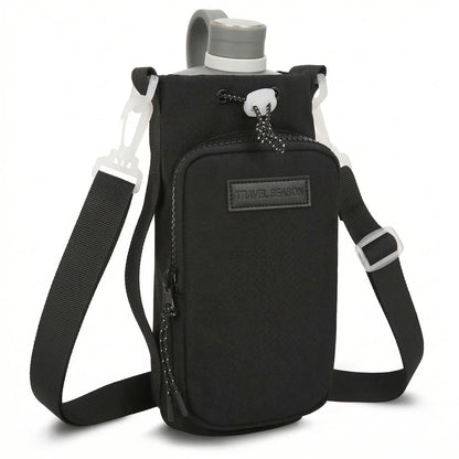 Outdoor Water Cup Pocket Portable Water Bottle Bag Insulated Cup Holder with Pockets for Phone, Keys Water Cup Protective Cover