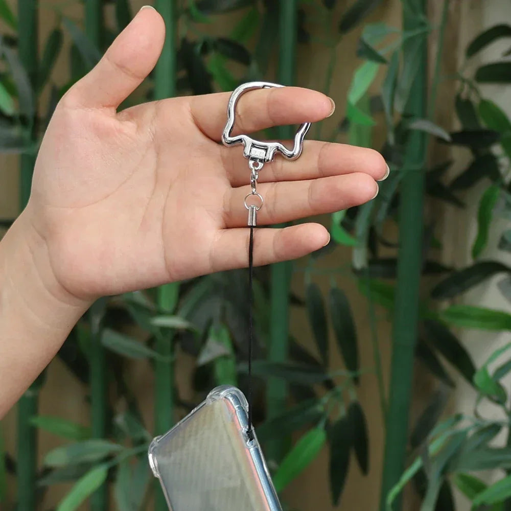 2 in 1 Mobile Phone Lanyard Wrist Pendant Cute Cat Folding Cellphone Kickstand Hoder Stands Anti-fall Handheld Rope Straps