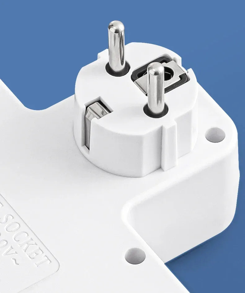 EU AC Plug Power Strip Wall Mounted Independent Switch Multitap Socket Network Filter With USB Charging Network Filter Adapter