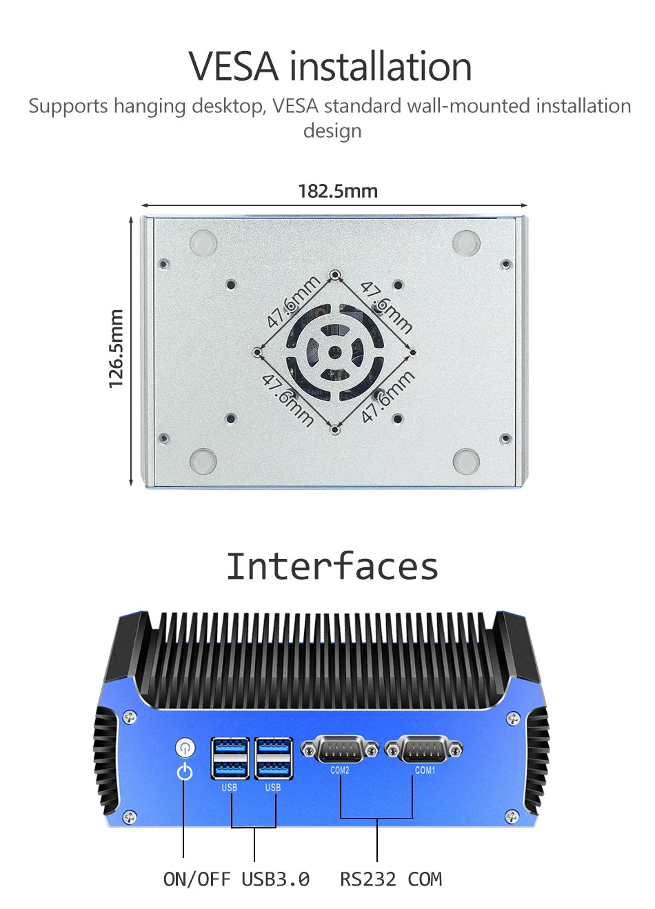 Fanless Industrial Mini PC Dual LAN 2*COM RS232 Core i5 5200U i3 5005U Celeron 2955U DDR3L WIFI Support Linux Ubuntu Computer