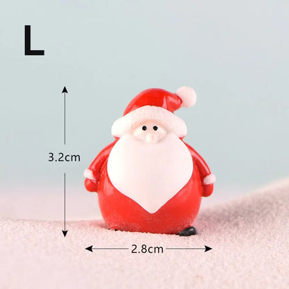 Gift Box Snowman Terrarium Dollhouse Fairy Garden Figures Micro Landscape Ornaments Figurines Christmas Miniature