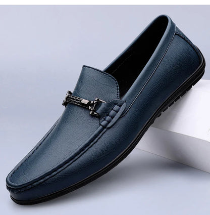 Men Loafers Slip on White Leather Shoes Casual Fashion Luxury Shoes Designer Italian Brand Loafer Moccasins Four Seasons