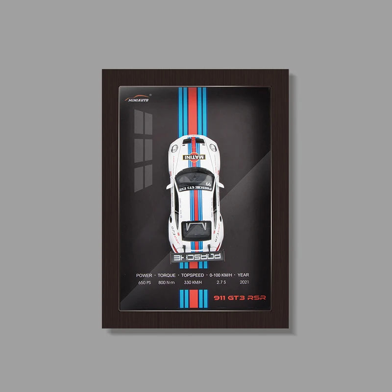 1:32 3D Photo Frame Wall Hanging Paintings Alloy Metal Diecast Model Car Home Trend Toy Decorations Display Valentine's Day Gift