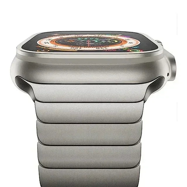 Titanium color band For Apple Watch Band Ultra 2 49mm 9 8 7 5 4 se 6 for iwatch 45mm 41 42 44mm 38 40mm stainless steel bracelet