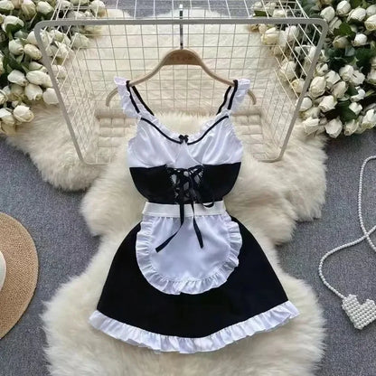 Woman Plus Size Sexy V-Neck Strap Dress Lace Trim Slim Short Dress Women Fashion Comfortable Dress Party Hotsweet