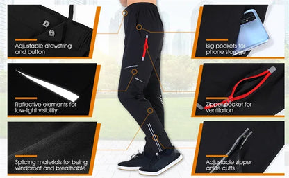 WEST BIKING Cycling Pants Spring Summer Outdoor Sports Pants Breathable Comfortable Cycling Running Trousers Men Bicycle Pants