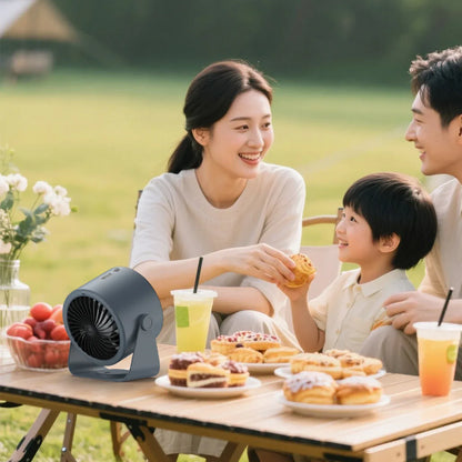 GOOJODOQ Desktop Fan 4000mAh Silent Adjustable Speed Air Circulation Fan 100 Speeds with Digital Display Wall Mountable