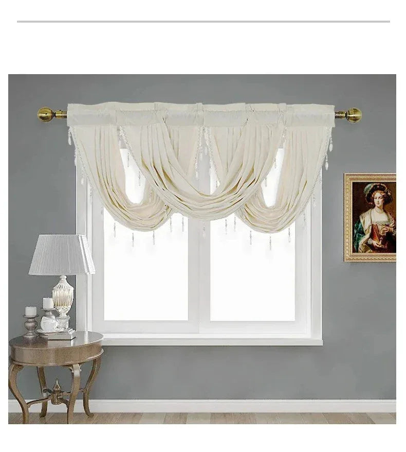 Velvet Valance Small Curtain for LivingRoom Bedroom Kitchen  Hotel Hall Luxury Home Decoration High Quality Fabric Partition