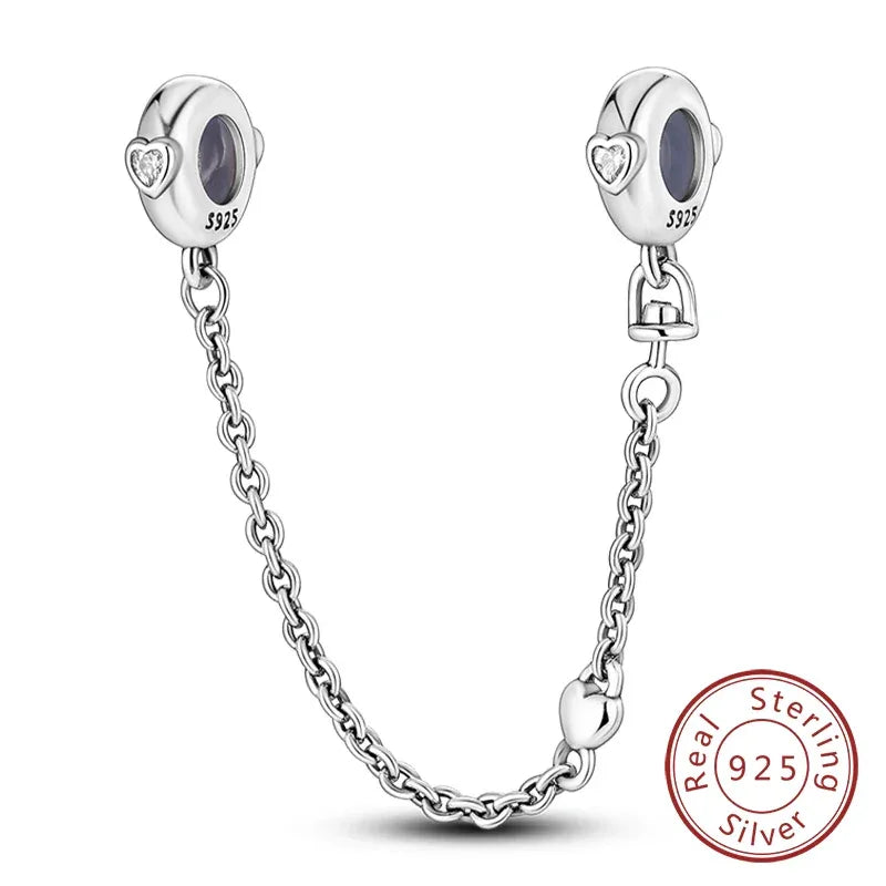 925 Silver Valentine's Day Charms Bead Sparkling Sweet Heart Rose Bear Charm Fit Original Bracelet Bangle Woman DIY Jewelry Gift