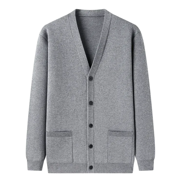 Men's  Autumn and Winter Casual Design Cardigan Thick Long Sleeved Button Up Jacket Cardigan Sweater