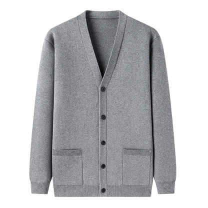 Men's  Autumn and Winter Casual Design Cardigan Thick Long Sleeved Button Up Jacket Cardigan Sweater