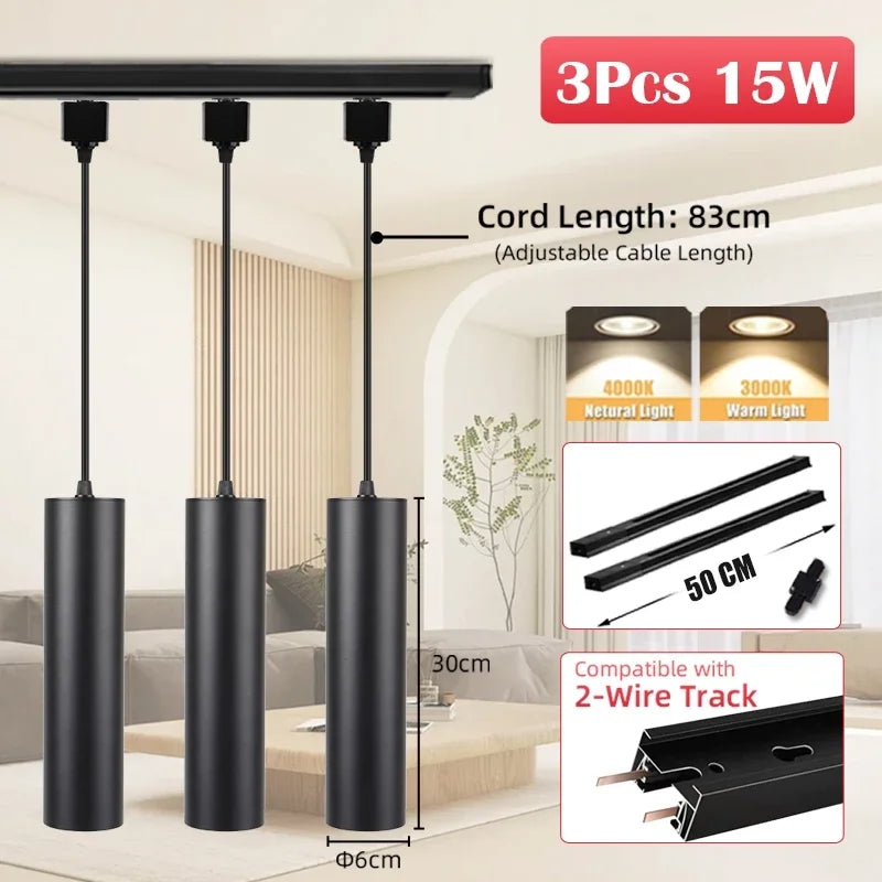 Led Track Light GU10 Spotlight 110V 220V Track Pendant Indoor for Home Decor Kitchen Bedroom Ceiling Lamp Fixture Track Lighting