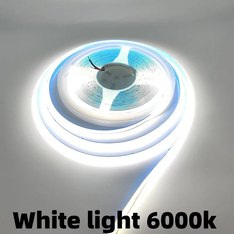 DC 12V 24V FOB COB Strip 320Leds/M High Density RA90 White 3000K 4000K 6000K IP21 Flexible Ribbon Rope LED Light