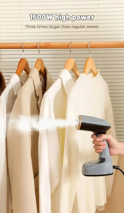 1500W Foldable Electric Fabric Steamer Fast-Heat Handheld Steam Iron for Home Travel Garment Care