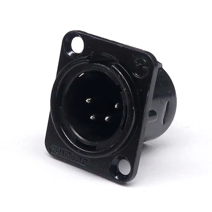 3pin black HF XLR connector 3pin D male female audio microphone socket for 86 panel YS145 YS146 YS145BG YS146BG
