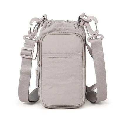 Adjustable Strap Nylon Water Bottle Storage Bag Phone Pocket Nylon Material Portable Water Bottle Bag Protective Cover