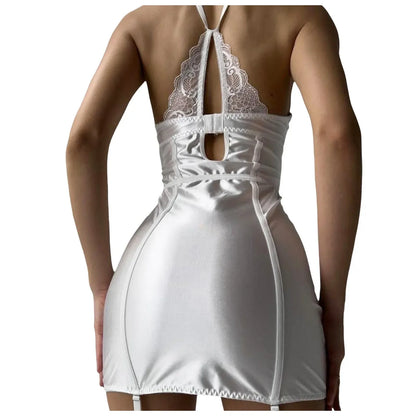 Women Strapless Sexy Lingerie Clothing Fashion Sexy Transparent Lace Body Shape Sexy Erotic Lingerie Tight Garter 여성 마이크로속옷