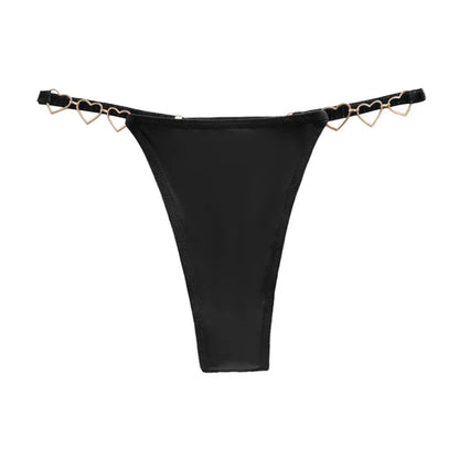1pcs Women Sexy Thongs Low Rise Lady G-string Heart Decoration Erotic Intimate Lingerie T-Back New Fashion Cotton Crotch Panties