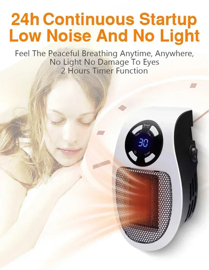 Remote Heater 500W Heater Portable Electric Heater Plug-in Wall Mounted Room Heater Home Appliance Heating Stove Mini Radiator