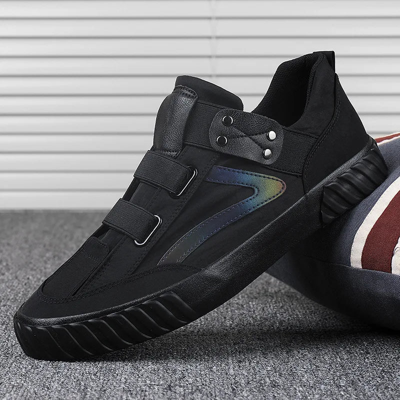 Men's Shoes High Top Casual Shoes Trend Comfortable Leather Man Loafers Solid Color Soft Sole Flats Slip on Outdoor Men Sneakers