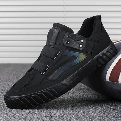 Men's Shoes High Top Casual Shoes Trend Comfortable Leather Man Loafers Solid Color Soft Sole Flats Slip on Outdoor Men Sneakers