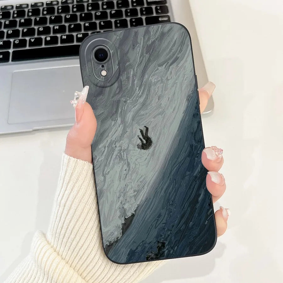 For iPhone X XR XS SE 2020 Case iPhoneX Liquid Soft Silicone Case For iPhone x s XR Back Cover For iphone se 2020 Phone Bumper