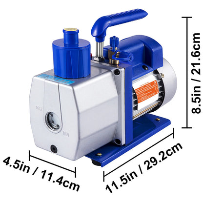 SucceBuy Vacuum Pump 7 CFM 1/3 HP Single Stage for R12 R22 R134a R410a Systems 5PA Vacuum Refrigerant  for Automobile Reparation