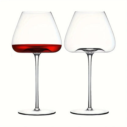 2 piece elegant hand-blown wine glasses - lead-free crystal, perfect for weddings, anniversaries and birthdays