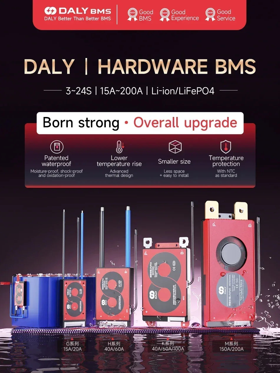 DALY BMS 3S 4S 6S 7S 10S 12S 13S 14S 15S 16S Li-ion And LiFePO4 32650 21700 18650 BMS 15A To 100A With Balance Function And NTC