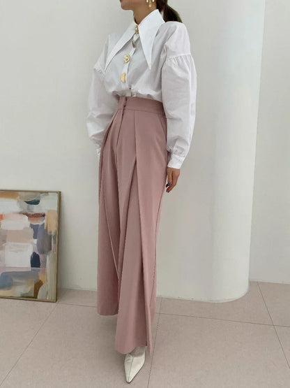 2025 Autumn Long Sleeve Women Shirt Fashion Spring Lanter Sleeve Blouses Office Lady Elegant Tops Casual Loose Clothing