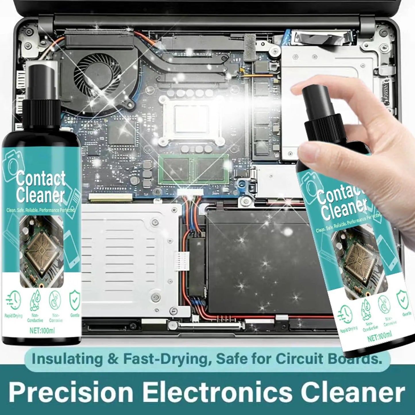 Contact Cleaner No Damaging Cleaning Liquid 100ml Electronic Circuit Board Cleaner For PCB Motherboard Connectors Laptop Phone