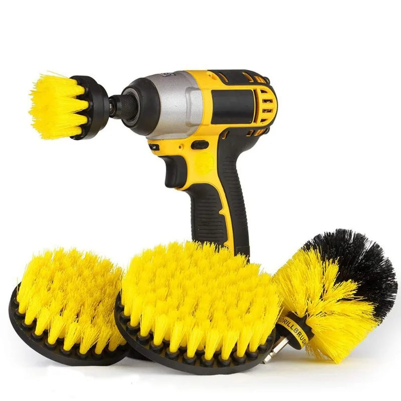 Electric Scrubber Brush Drill Attachment Kit Power Cleaning Brushes For Carpet Glass Auto Tires Nylon Bristle Heads 2 3.5 4 Inch